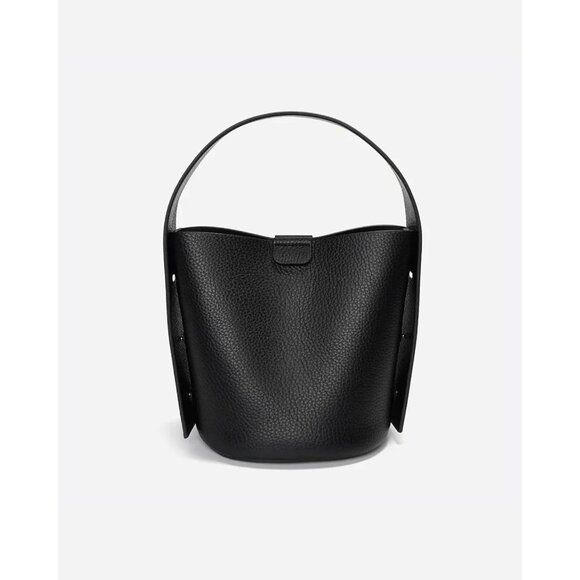 Newbella Women's Black Bucket Soft PU Leather Tote Hobo Purses with Zipper - Picture 4 of 7